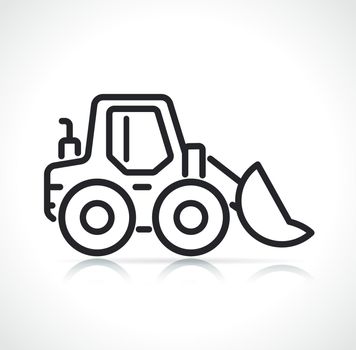 loader or bulldozer line icon