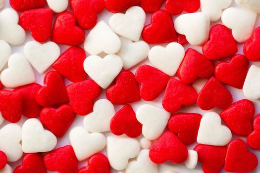 Background of small hearts for decorating sweets.