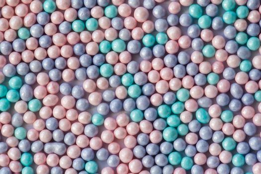 Sugar sprinkle dots, decoration for confectionery. High magnification macro