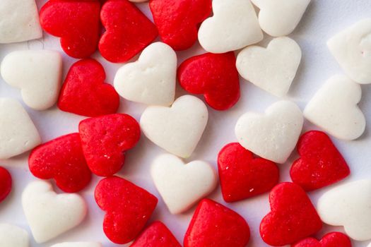 Background of small hearts for decorating sweets.