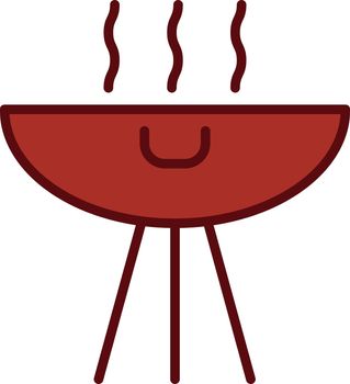 Barbeque Grill Filled Outline Icon Vector
