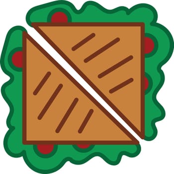 Sandwich Filled Outline Icon Vector