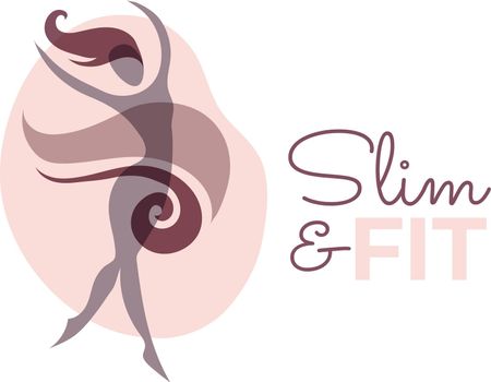 Logo with slim woman. woman body
