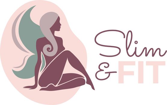 Logo with slim woman. woman body