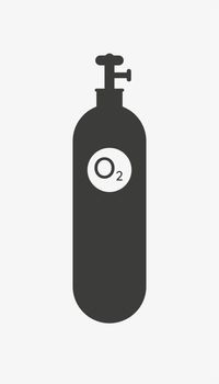 Oxygen cylinder vector icon on white background