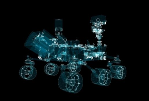 Particle hologram of Mars rover