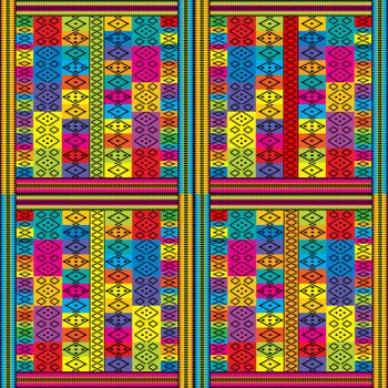 Colorful geometric background with ethnic motifs