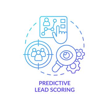 Predictive lead scoring blue gradient concept icon