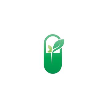 Capsule medicine icon logo desain illustration