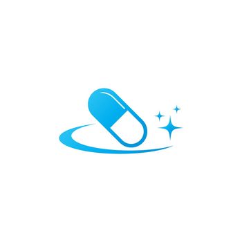 Capsule medicine icon logo desain illustration
