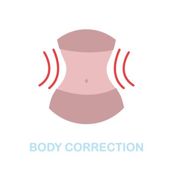 Body Correction flat icon. Colored element sign from cosmetology collection. Flat Body Correction icon sign for web design, infographics and more.