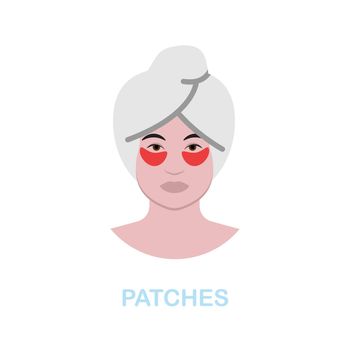 Patches flat icon. Colored element sign from cosmetology collection. Flat Patches icon sign for web design, infographics and more.