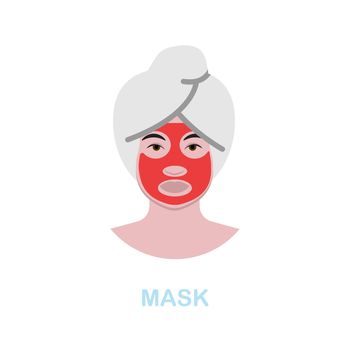 Mask flat icon. Colored element sign from cosmetology collection. Flat Mask icon sign for web design, infographics and more.