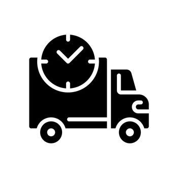 Shipping time black glyph icon