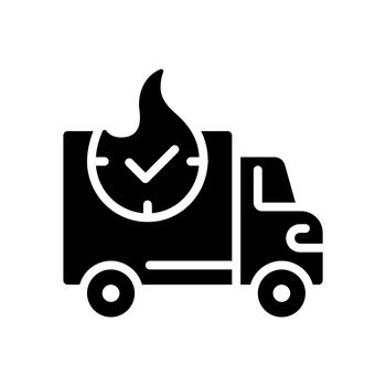 Express delivery black glyph icon