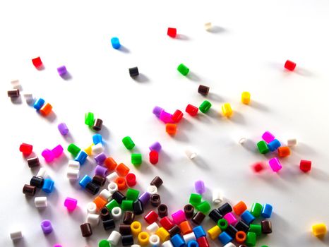 Texture of multicolor beads, colorful background