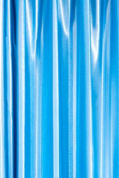Bright and shiny blue color of curtain