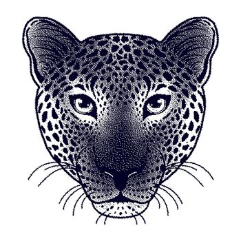 Leopard head with bitmap effect