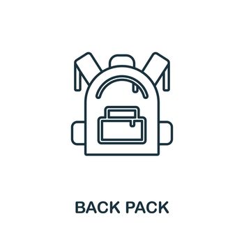 Back Pack icon. Line element from school education collection. Linear Back Pack icon sign for web design, infographics and more.