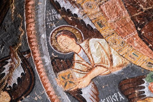 Old religious painting in Cappadocia, Turkey