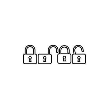 lock and unlock set icon