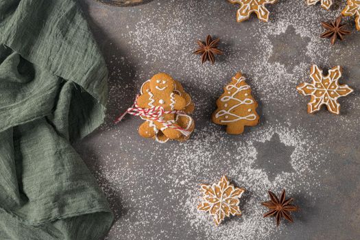 Christmas cookies on kitchen countertop 