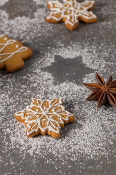 Christmas cookies on kitchen countertop 