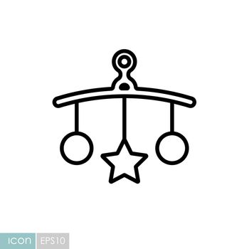 Baby crib hanging toy icon