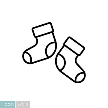 Baby socks bootees vector icon. Graph symbol for children and newborn babies web site and apps design, logo, app, UI