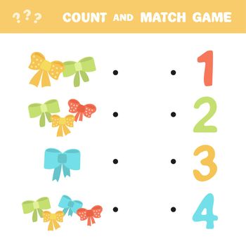 Counting game, count the number of ribbon and connect with the result