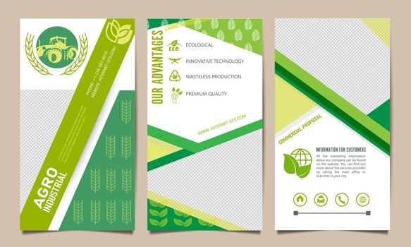 Collection of templates for agricultural brochures