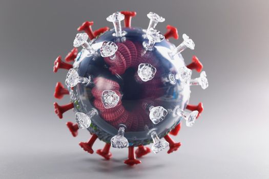 Respiratory influenza virus cell model, dangerous illness coronavirus, pandemic risk