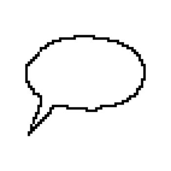 Cartoon speech bubble pixel art 8 bit chat icon 80s