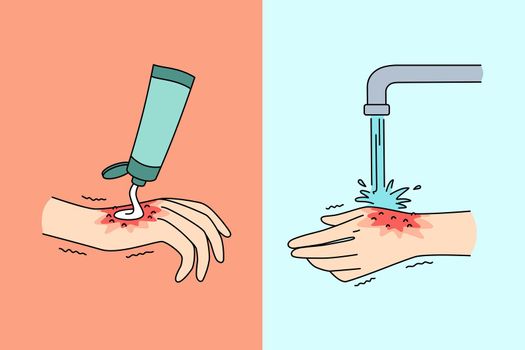 Hygiene and cleaning hands concept