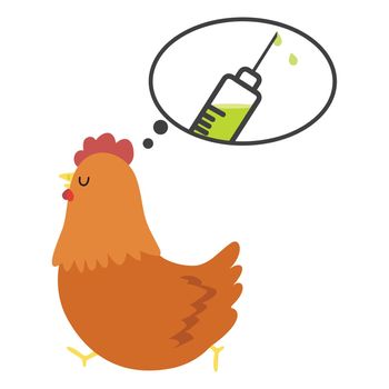 Sick chicken Swine Flu a vaccination concept