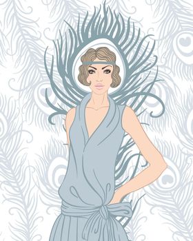 Flapper girl: Retro party invitation design