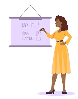 Increase motivation with to do list semi flat RGB color vector illustration