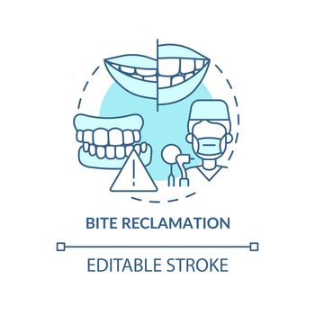 Bite reclamation turquoise concept icon