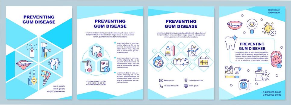 Preventing gum disease turquoise brochure template