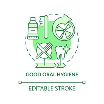 Good oral hygiene green concept icon
