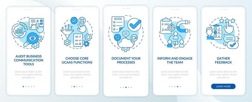 How to move to UCaaS blue onboarding mobile app screen
