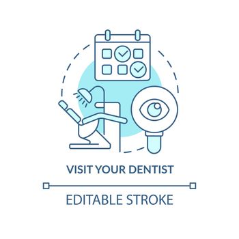 Visit dentist turquoise concept icon