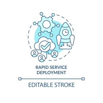 Rapid service deployment turquoise concept icon