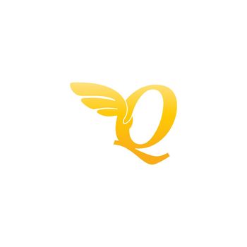 Letter Q logo icon illustration with wings