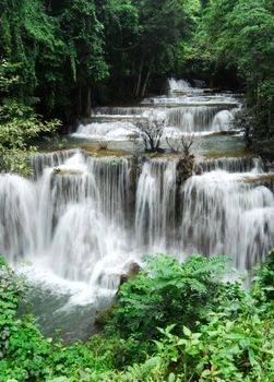 Huay Mae Kamin Waterfall in Khuean Srinagarindra National Park, Kanchanaburi province, Thailand