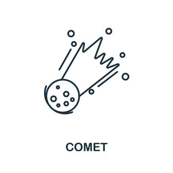 Comet icon. Line element from space collection. Linear Comet icon sign for web design, infographics and more.