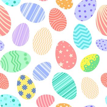Easter painted eggs seamless pattern
