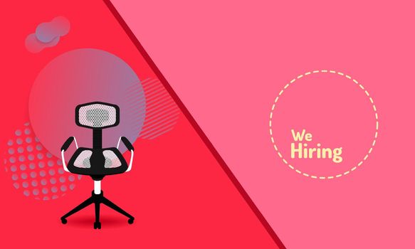 abstract paper cut. we hiring and new jobs team members. a chair for candidate. join us. vector illustration eps10