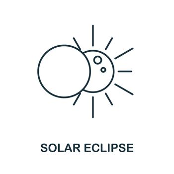 Solar Eclipse icon. Line element from space collection. Linear Solar Eclipse icon sign for web design, infographics and more.