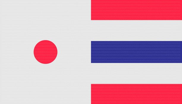 trade war concept. japan and thailand flag background. vector illustration eps10